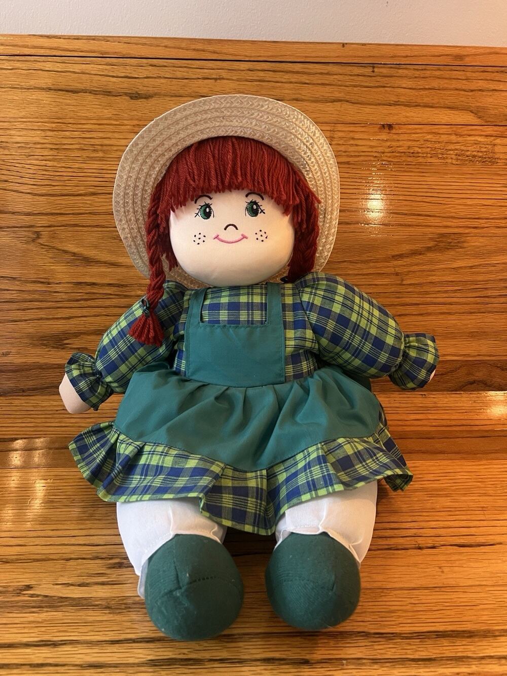Anne of Green Gables Prince Edward Island Cloth Doll Red Hair Straw Hat Tag